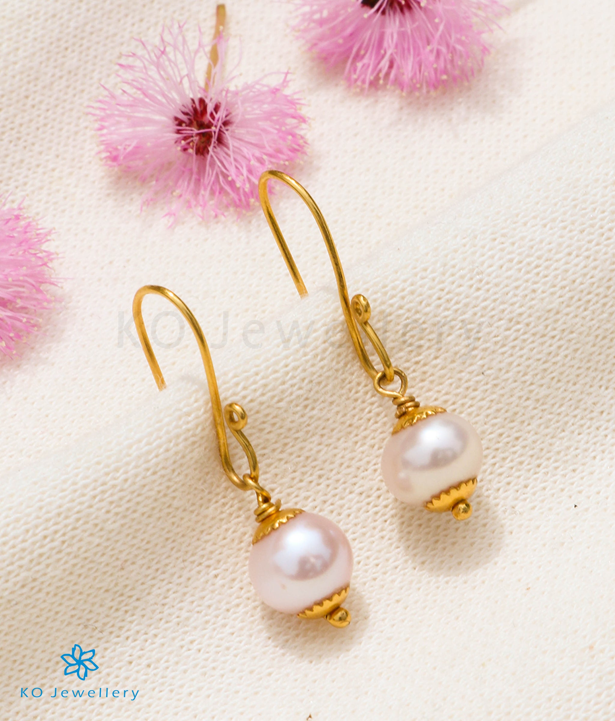 14Kt Yellow Gold Drop Earrings With mm Fresh Water Cultured Pearl – Lasker  Jewelers